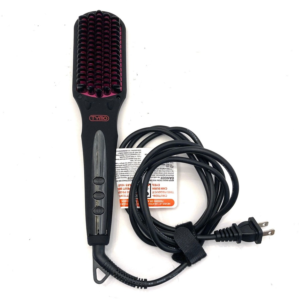 TYMO Ionic‎ Hair Straightening Brush HC 101 Black Pink Tested-Works 50 W